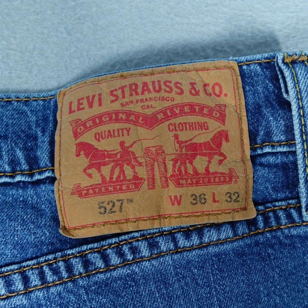 Levi's 527 Jeans Mens 36x32 Blue Slim Bootcut Denim Casual Workwear